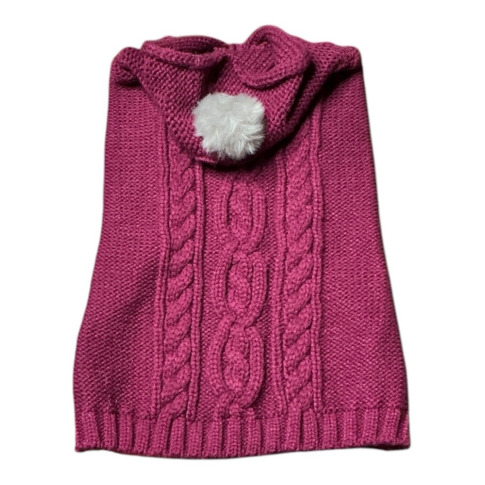 Cozy Cable Knit Dog Sweater in Plum - Picture 2 of 9